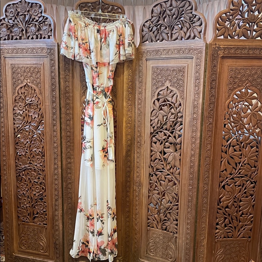 White House Black Market Floral Off-Shoulder Maxi Dress - Size XXS